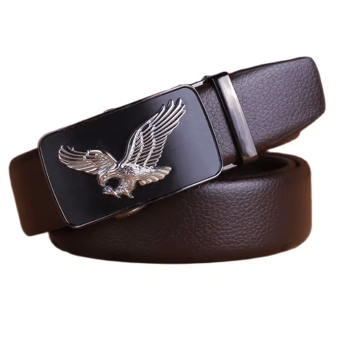 Ceinture cowboy grande taille à boucle automatique aigle argenté (5)