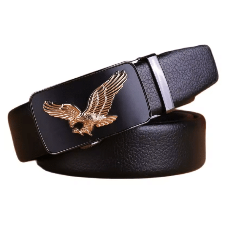 Ceinture cowboy grande taille à boucle automatique aigle doré (1)
