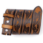 Ceinture cowboy marron cognac motifs western sans boucle (4)