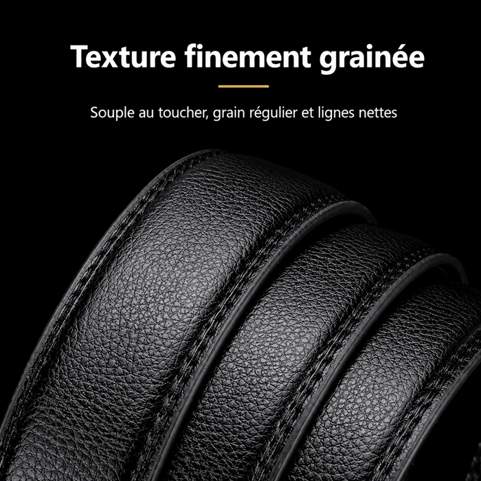 Ceinture cowboy noir cuir pour boucle automatique (2)