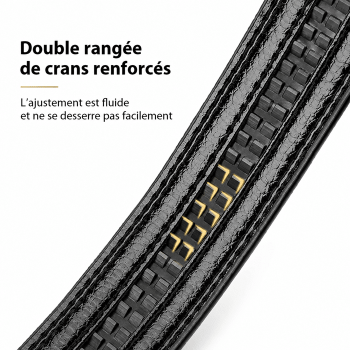 Ceinture cowboy noir cuir pour boucle automatique (4)