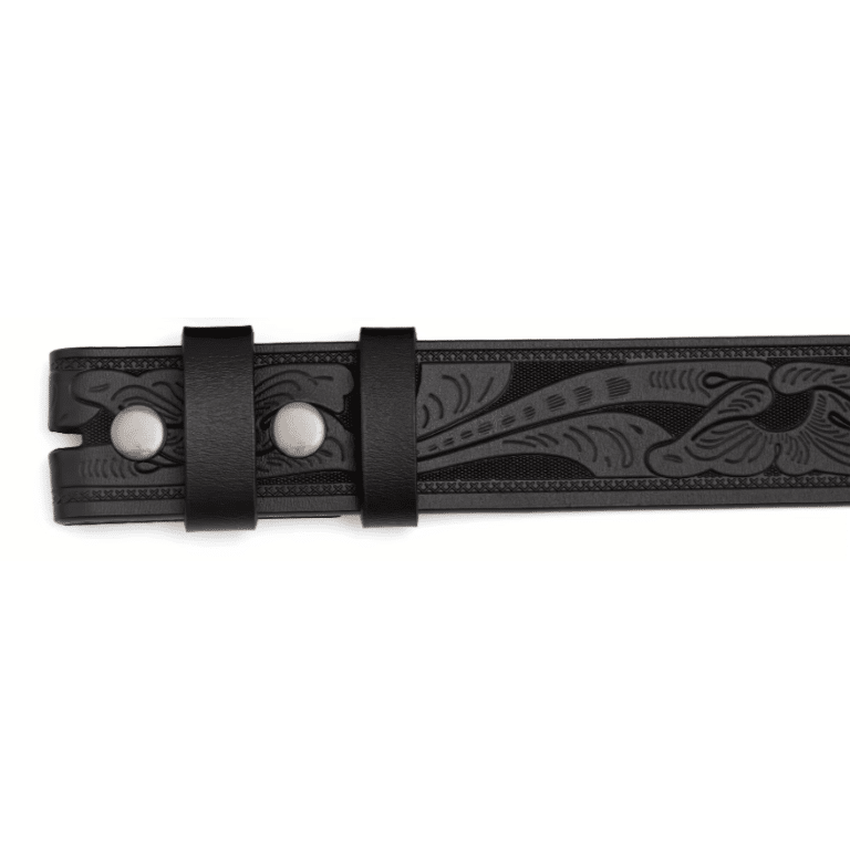 Ceinture cowboy noir motifs western sans boucle (2)