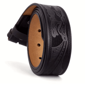 Ceinture cowboy noir motifs western sans boucle