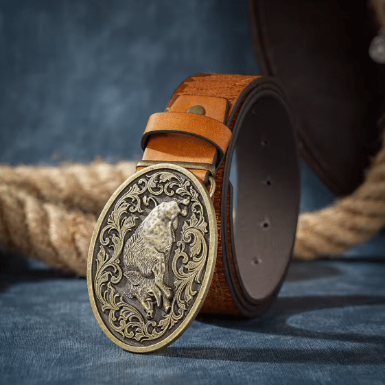 Ceinture de chasse boucle sanglier vintage (1)