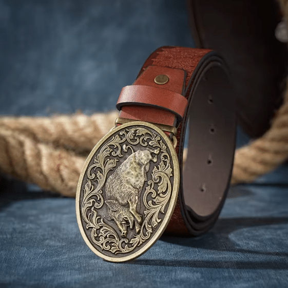 Ceinture de chasse boucle sanglier vintage (3)