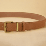 Ceinture western marron daim boucle dorée traditionnelle (3)