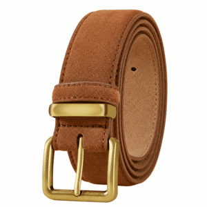 Ceinture western marron daim boucle dorée traditionnelle