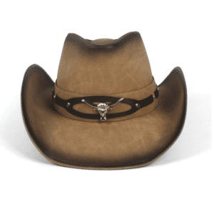 Chapeau cowboy femme​ en cuir motif taureau