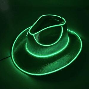 Chapeau cowboy led vert