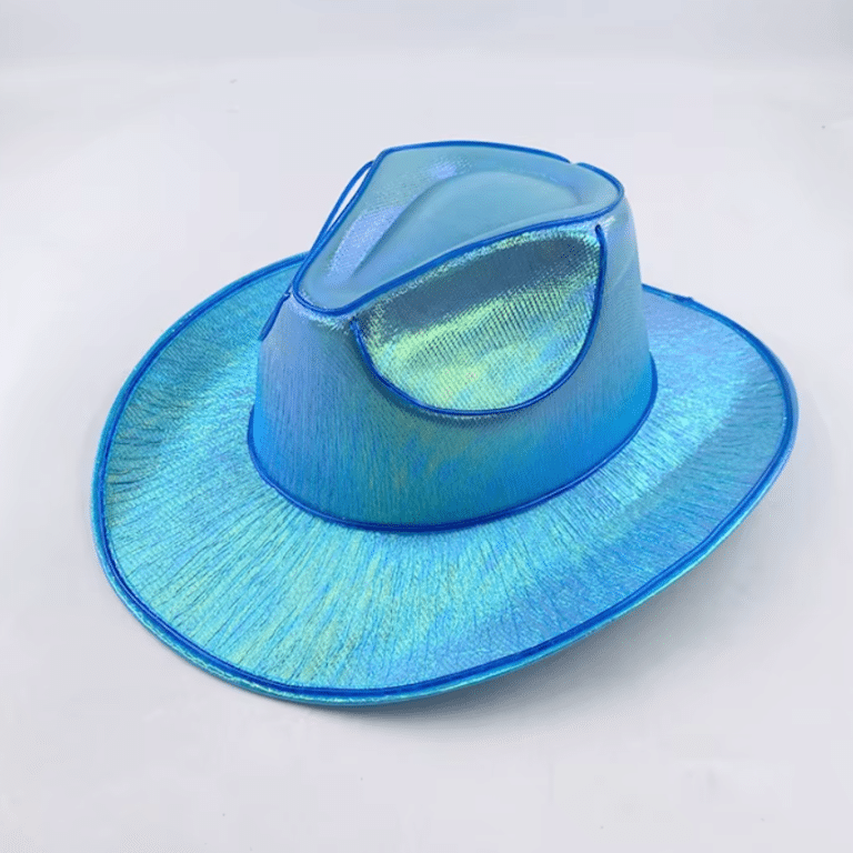 Chapeau cowboy lumineux led bleu (2)