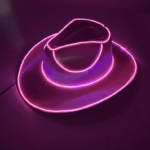 Chapeau cowboy lumineux led rose