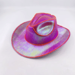 Chapeau cowboy rose éclairage led orange (2)