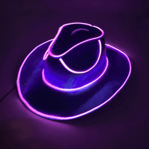 Chapeau cowboy style néon violet vintage