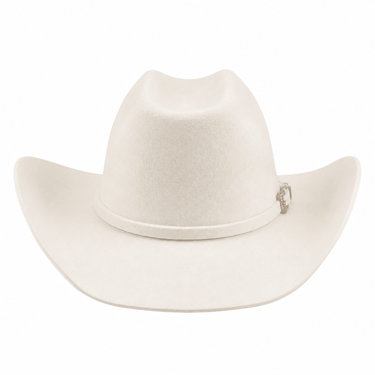 Chapeau de cowboy homme​ blanc larges bords relevés (1)
