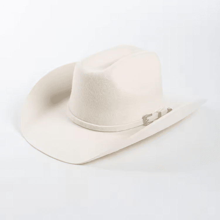 Chapeau de cowboy homme​ blanc larges bords relevés (4)