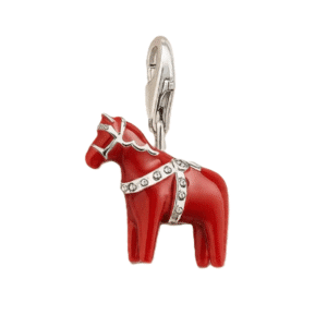 Charm pendentif cheval rouge en argent