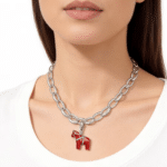 Charm pendentif cheval rouge en argent (7)