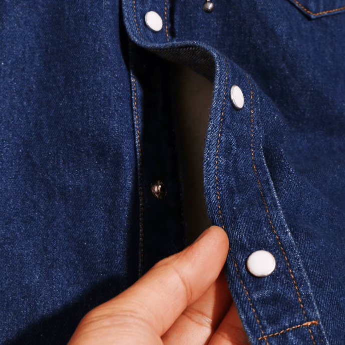 Chemise cowboy homme coton bleu broderies western (2)