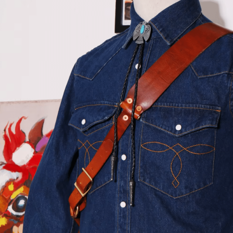 Chemise cowboy homme coton bleu broderies western (5)