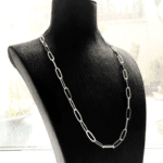 Collier chaîne biker argent maille trombone (1)