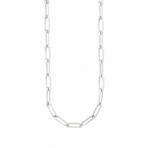 Collier chaîne biker argent maille trombone