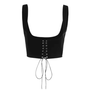 Corset cowboy court noir lacets