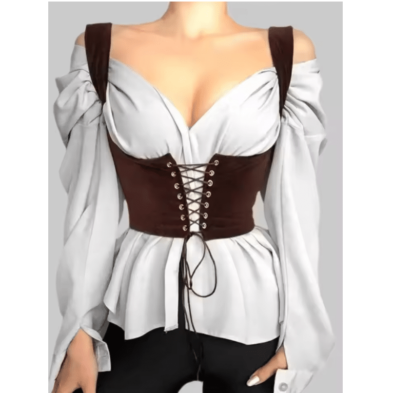 Corset cowboy court noir lacets (3)