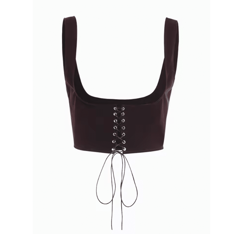 Corset cowboy court noir lacets (4)