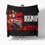 Couverture Red Dead Redemption 2 Arthur Morgan noire 150×200 cm