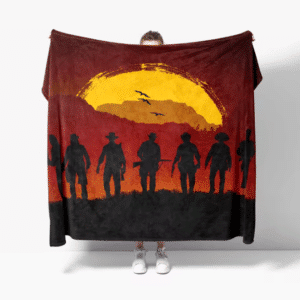 Couverture western rouge noire motif Far West