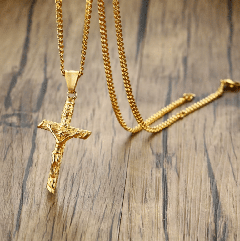Crucifix croix plaqué or (1)