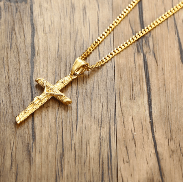 Crucifix croix plaqué or (2)