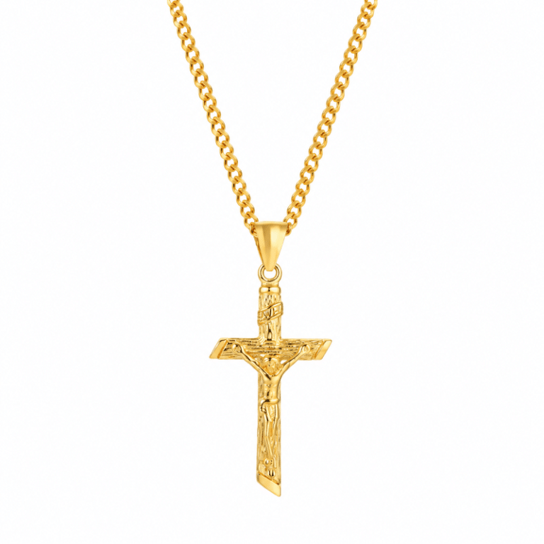 Crucifix croix plaqué or (4)