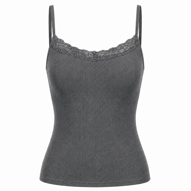 Débardeur gris​ dentelle (3)