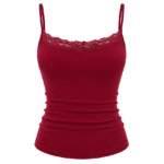 Débardeur rouge femme​ dentelle (2)