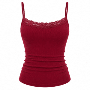 Débardeur rouge femme​ dentelle