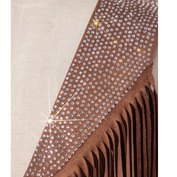 Gilet cowboy déguisement enfant à franges et strass (5)