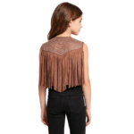Gilet cowboy déguisement enfant à franges et strass (7)