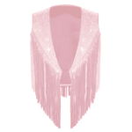 Gilet cowboy enfant rose franges strass