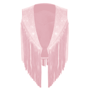 Gilet cowboy enfant rose franges strass