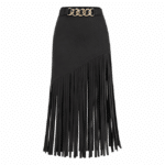 Jupe longue noire franges et chaîne (1)