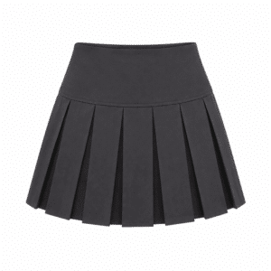 Jupe plissée courte femme grise à taille haute