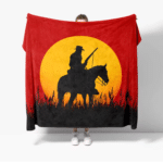 Plaid Far West cowboy paysage sauvage coucher du soleil (1)