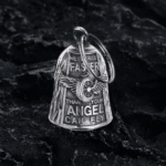 Porte-clés cloche porte-bonheur pour motard biker (2)