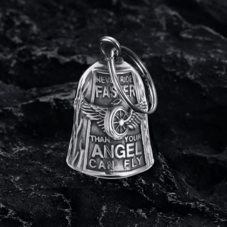 Porte-clés cloche porte-bonheur pour motard biker (2)