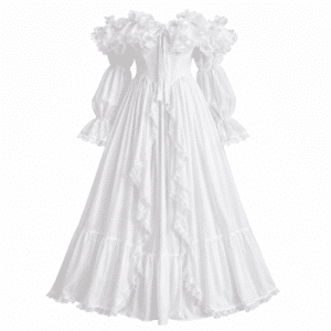 Robe western blanche longue mariage cowboy