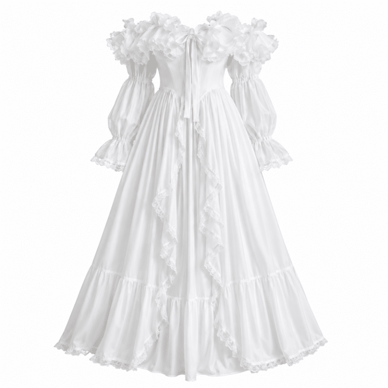 Robe western blanche longue mariage cowboy (2)