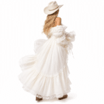 Robe western blanche longue mariage cowboy (4)