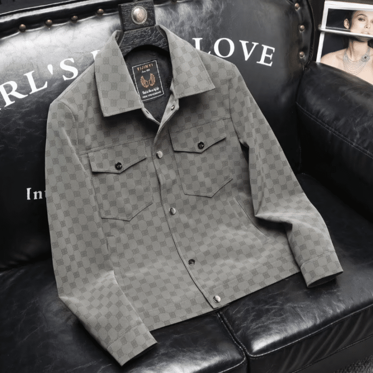 Surchemise country grise motif damier (1)