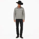 Surchemise country grise motif damier (2)